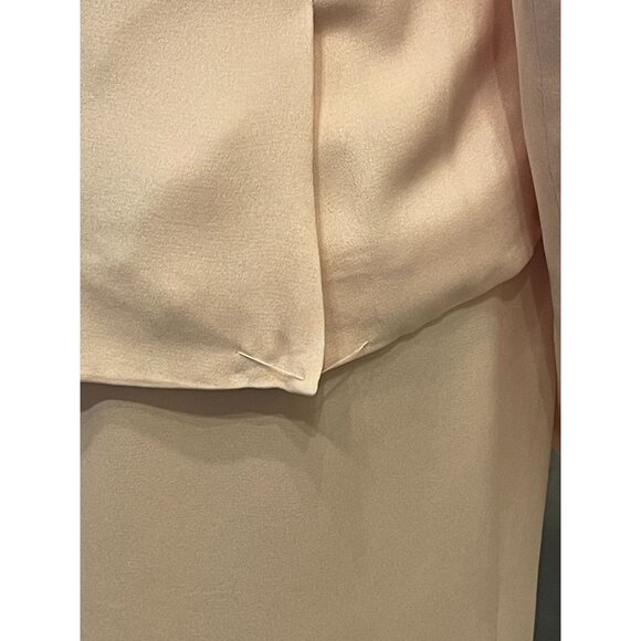 100% silk dress blazer set pink sheath stunning 80's suit sz 8 Vintage classic - Picture 10 of 14